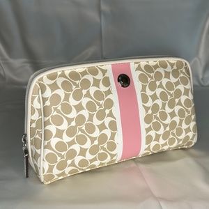 Coach Pouch, Beige & Pink, 10.5 x 5.5